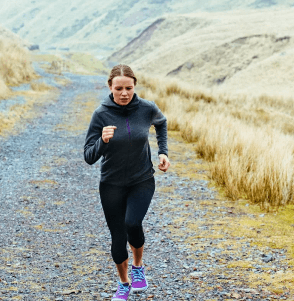 The girl is running